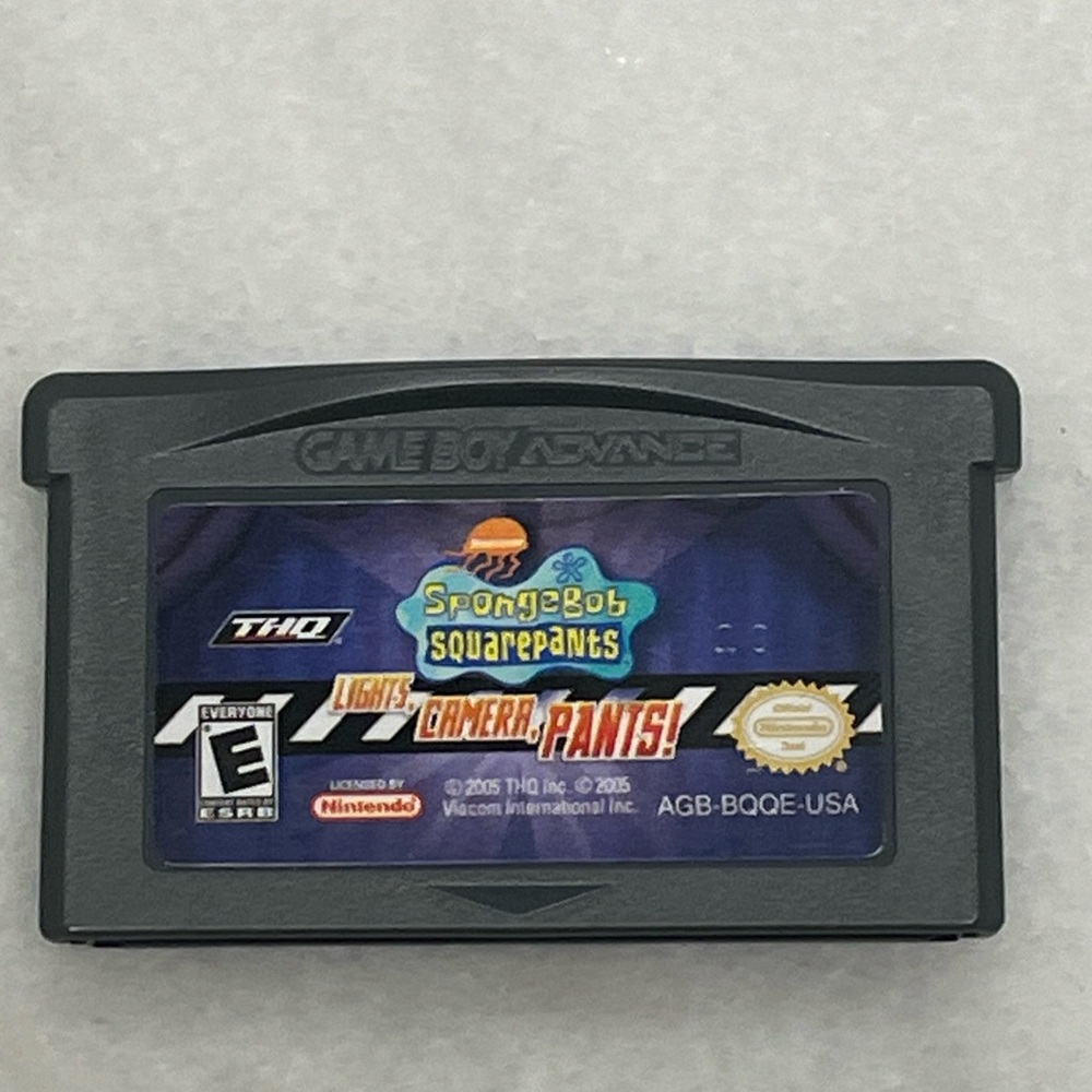 5 for $60 SpongeBob SquarePants lights camera pants Gameboy advance cartridge